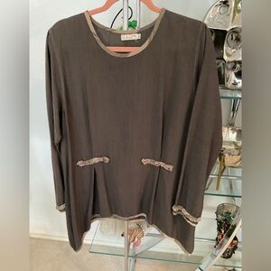 Bodil Brown Women's Tunic with Trim